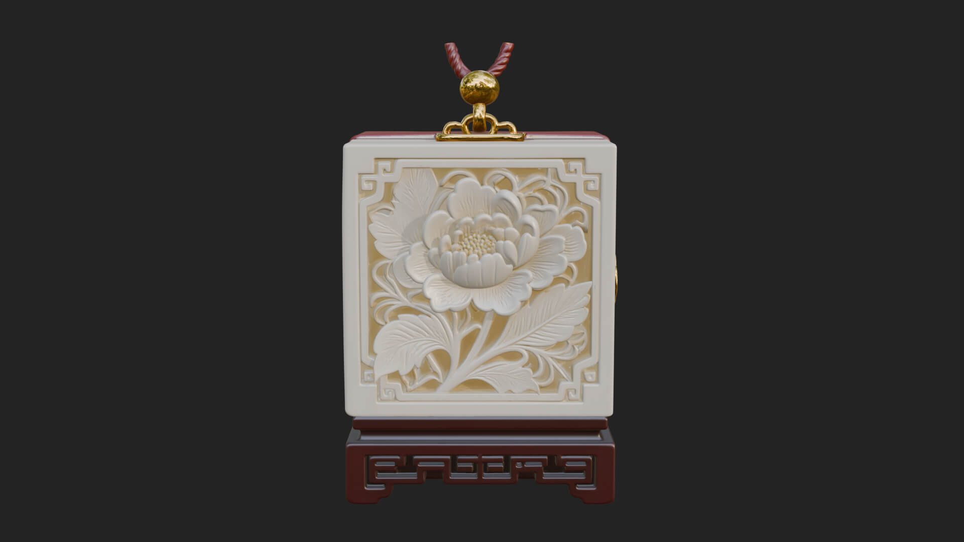 Peony Panel Lantern Model Design 1 3D Print Model 3D Model