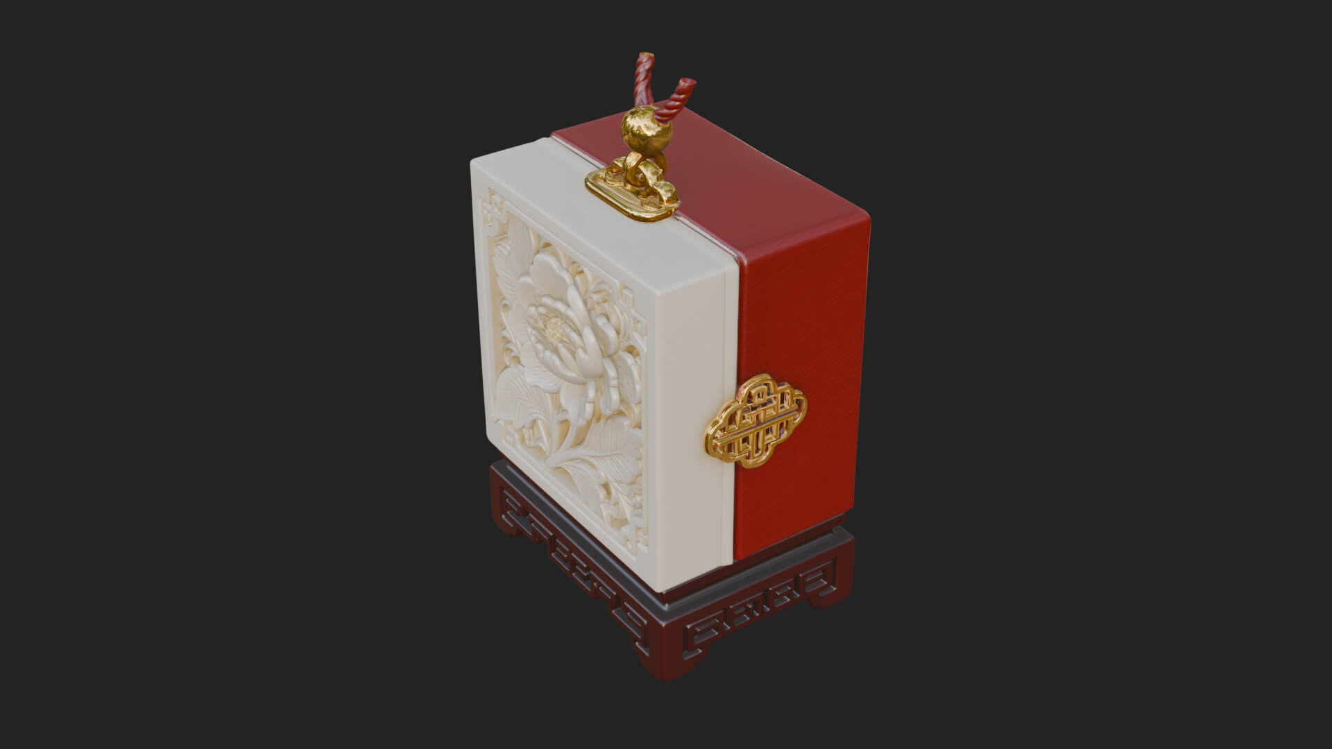 Peony Panel Lantern Model Design 1 3D Print Model 3D Model
