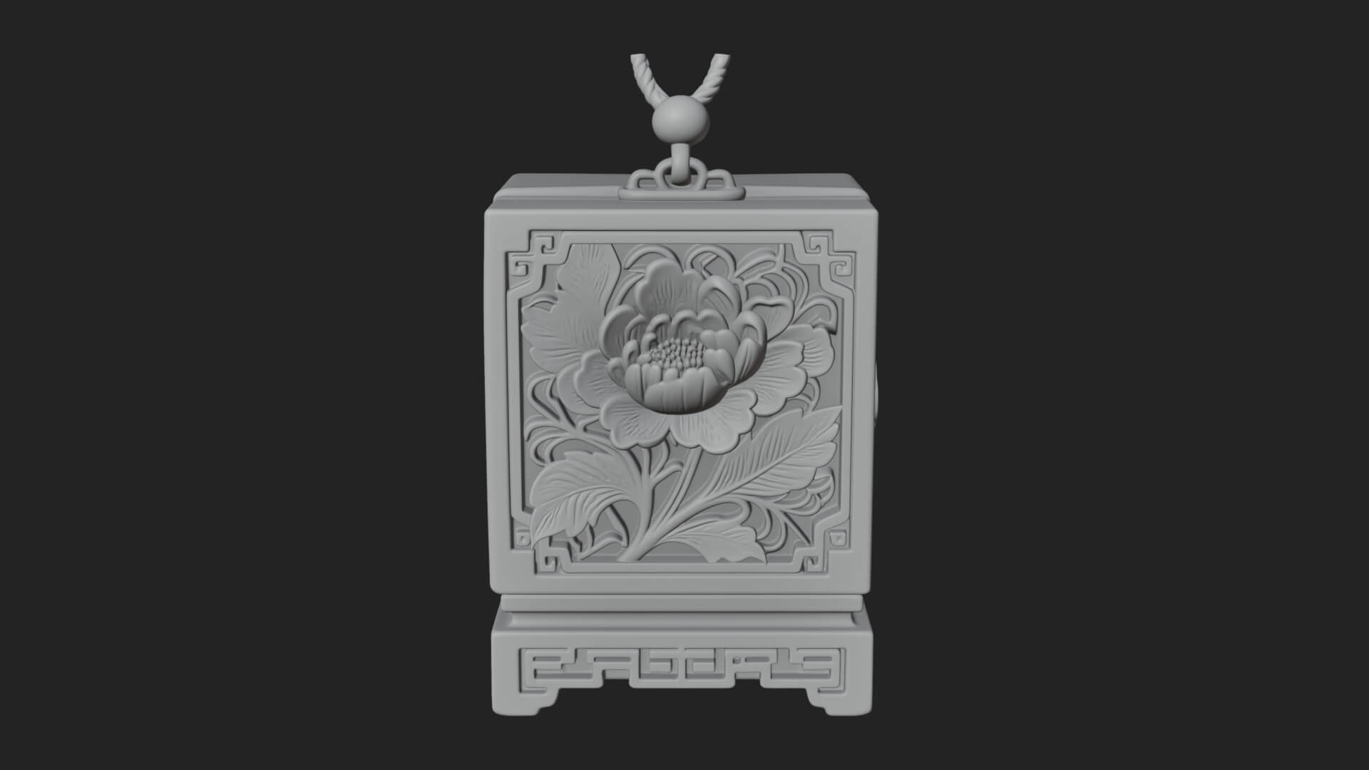 Peony Panel Lantern Model Design 1 3D Print Model 3D Model