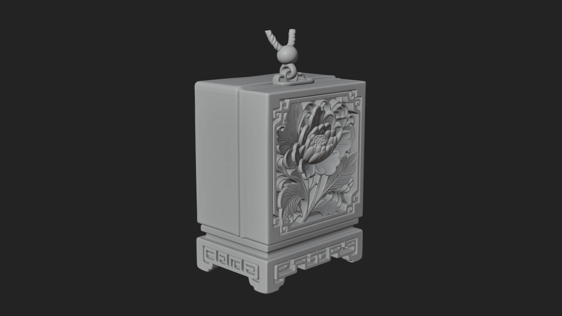 Peony Panel Lantern Model Design 1 3D Print Model 3D Model