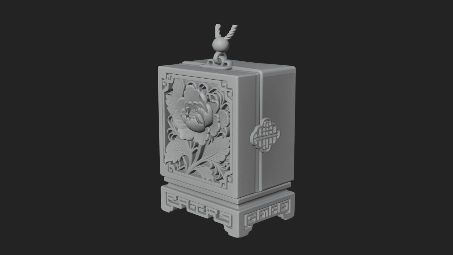 Peony Panel Lantern Model Design 1 3D Print Model 3D Model