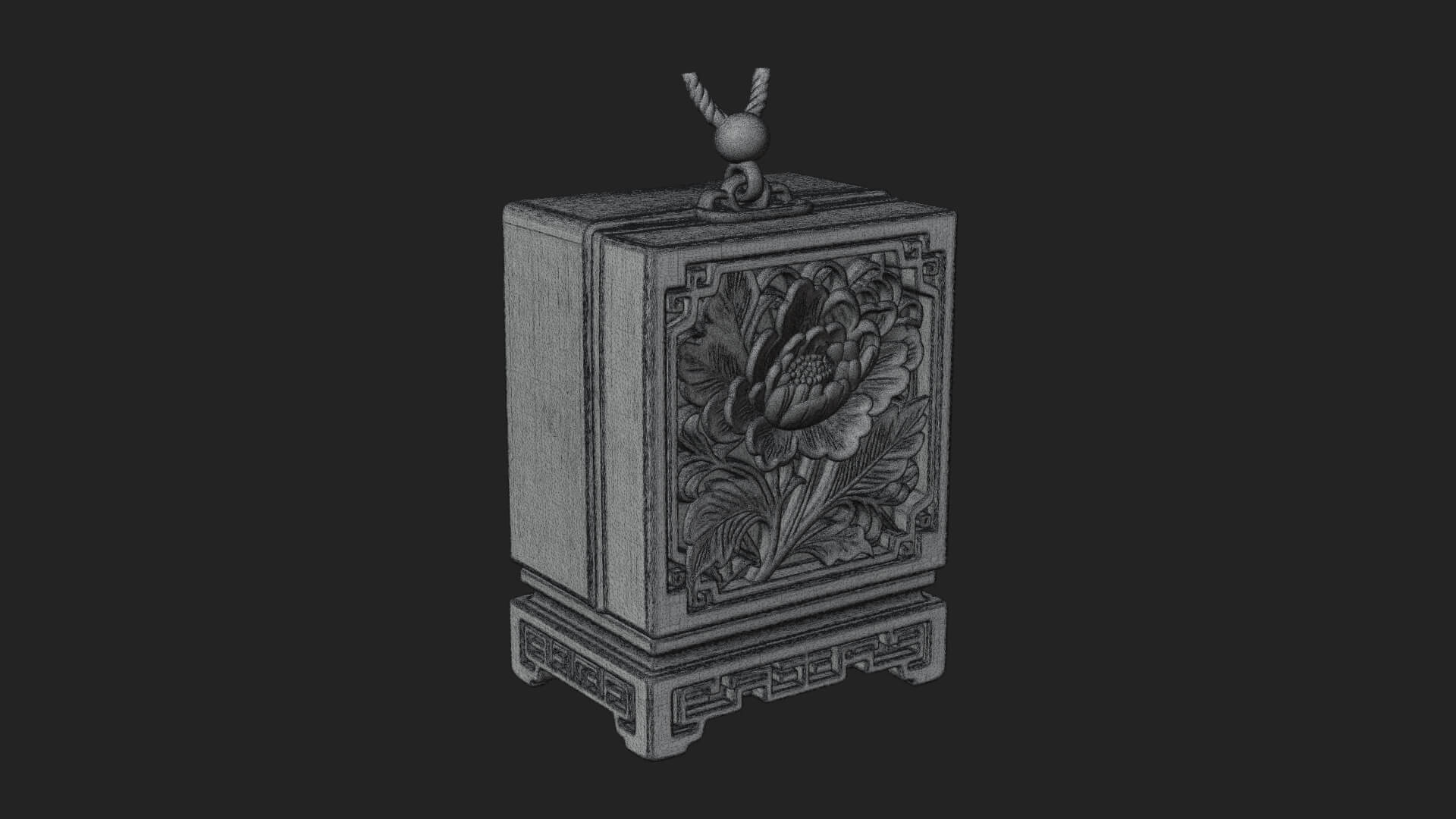 Peony Panel Lantern Model Design 1 3D Print Model 3D Model