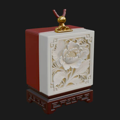 Peony Panel Lantern Model Design 1 3D Print Model