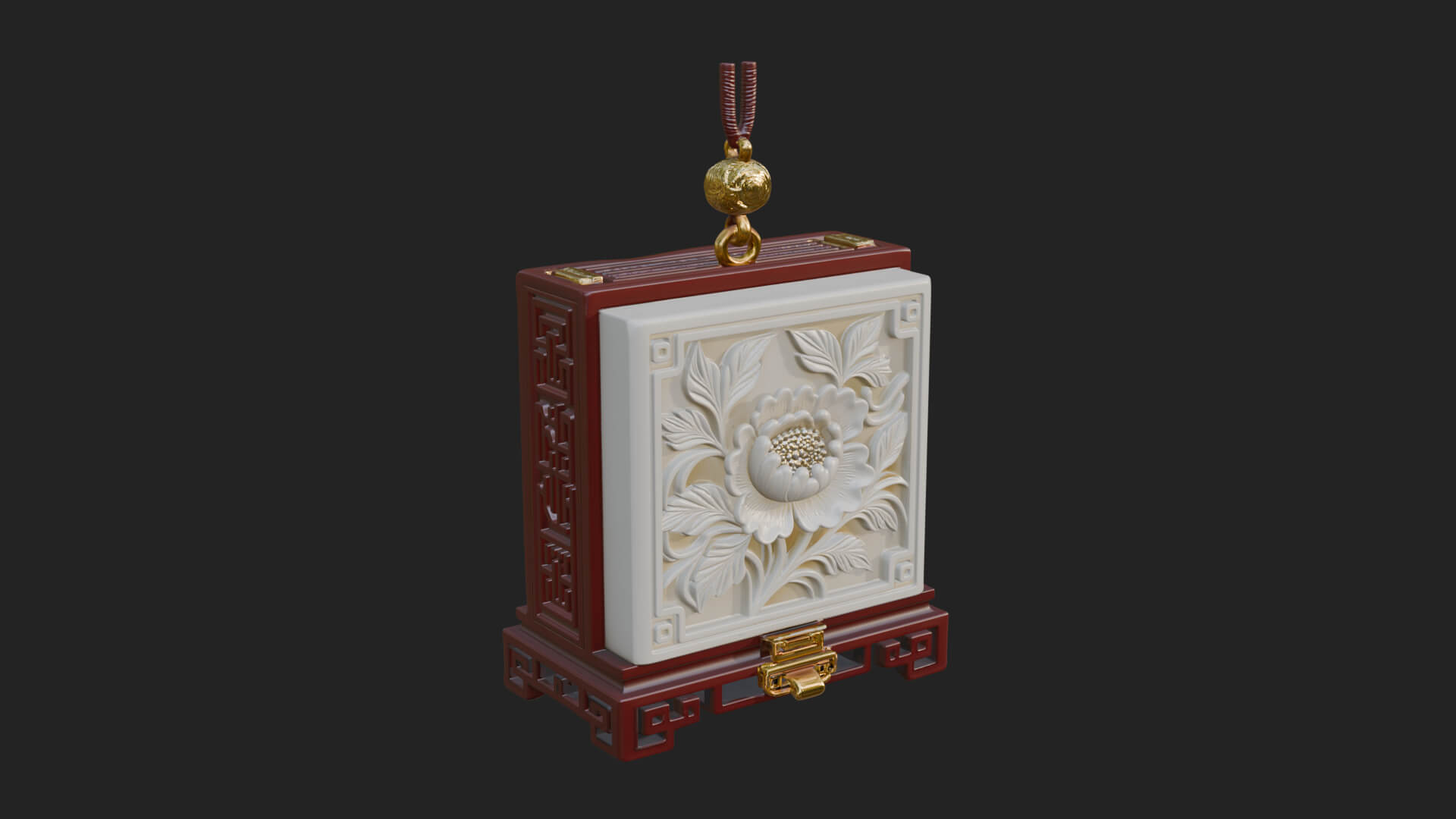 Peony Panel Lantern Model Design 2 3D Print Model 3D Model