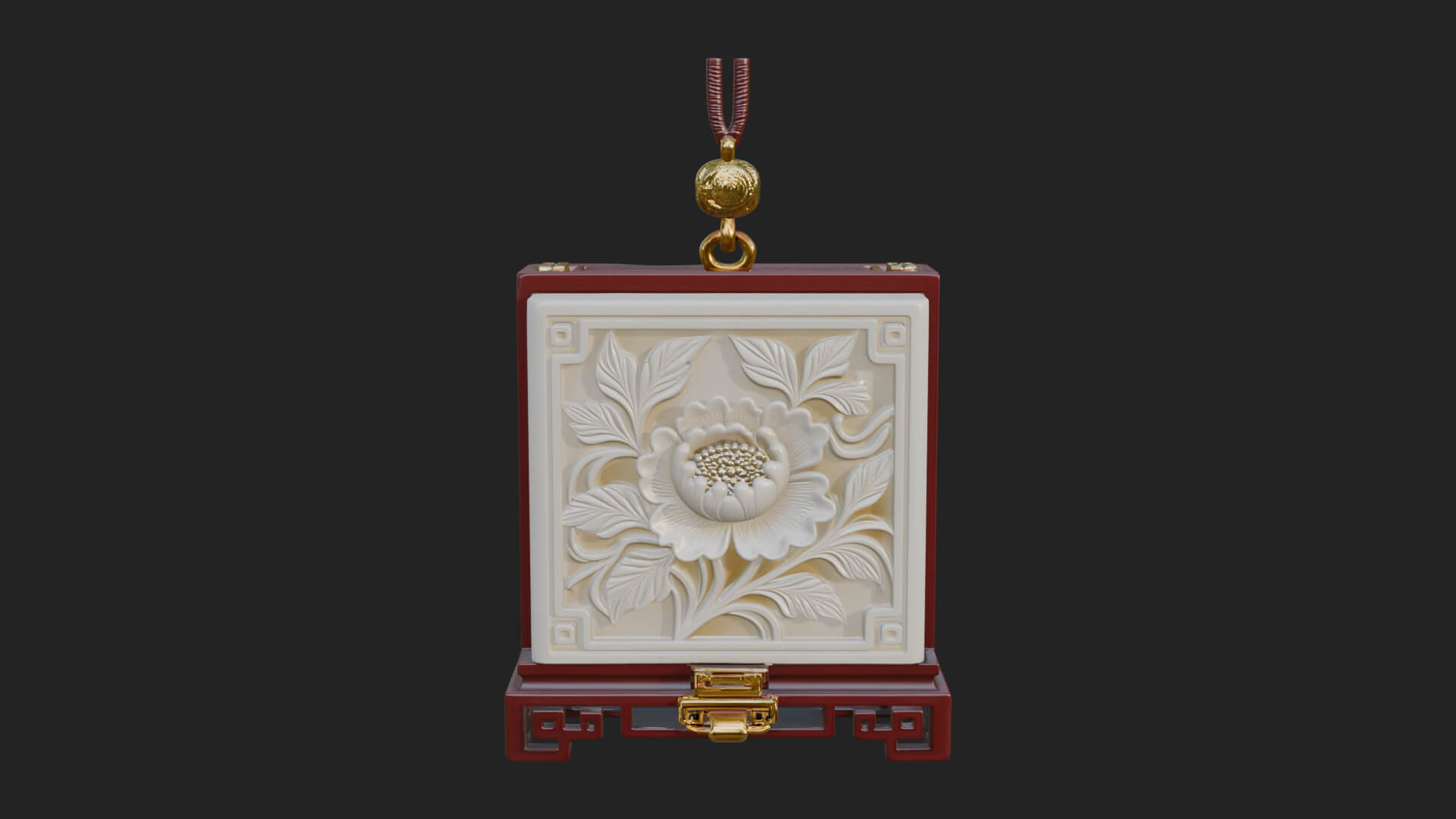 Peony Panel Lantern Model Design 2 3D Print Model 3D Model