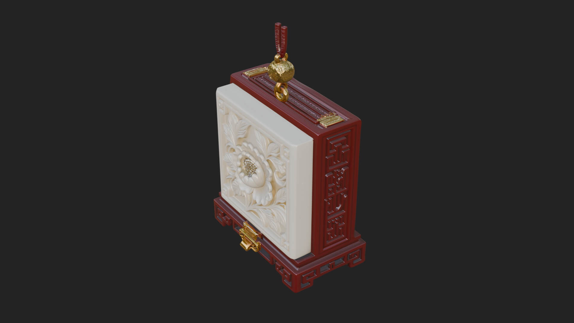 Peony Panel Lantern Model Design 2 3D Print Model 3D Model