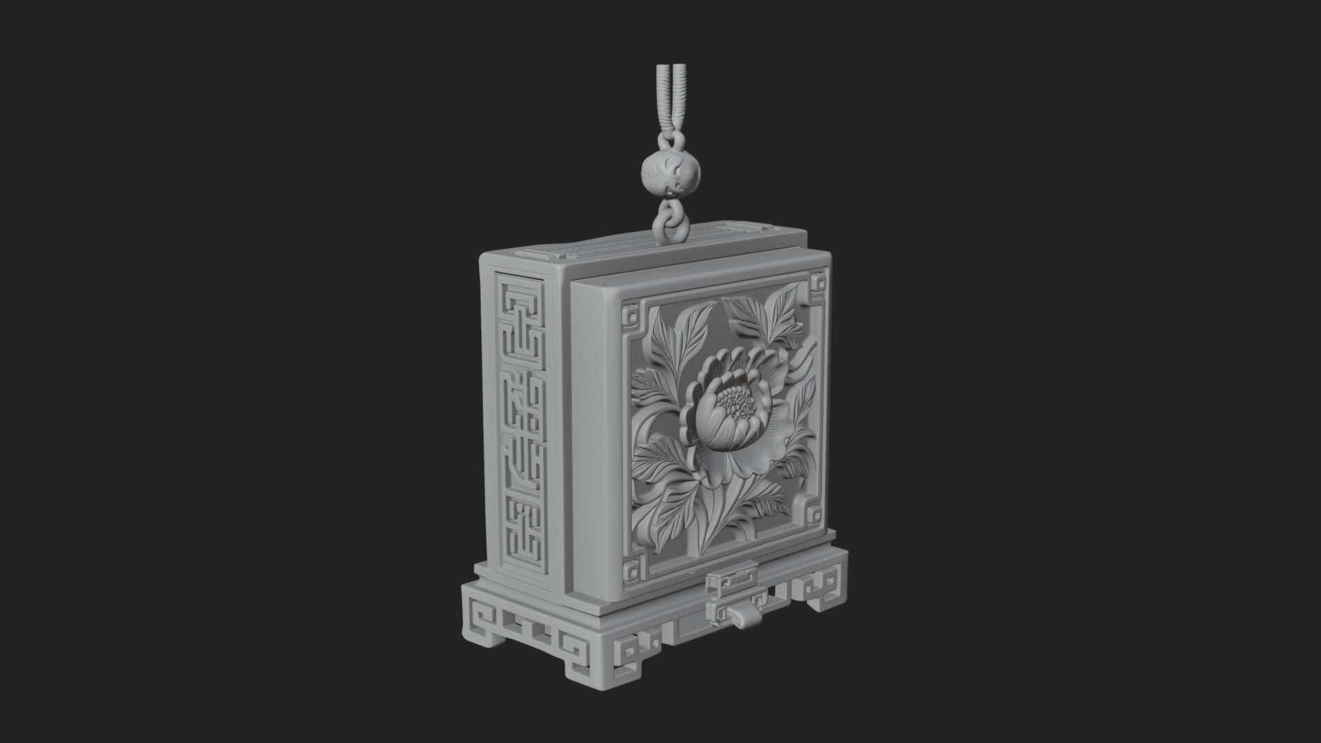 Peony Panel Lantern Model Design 2 3D Print Model 3D Model