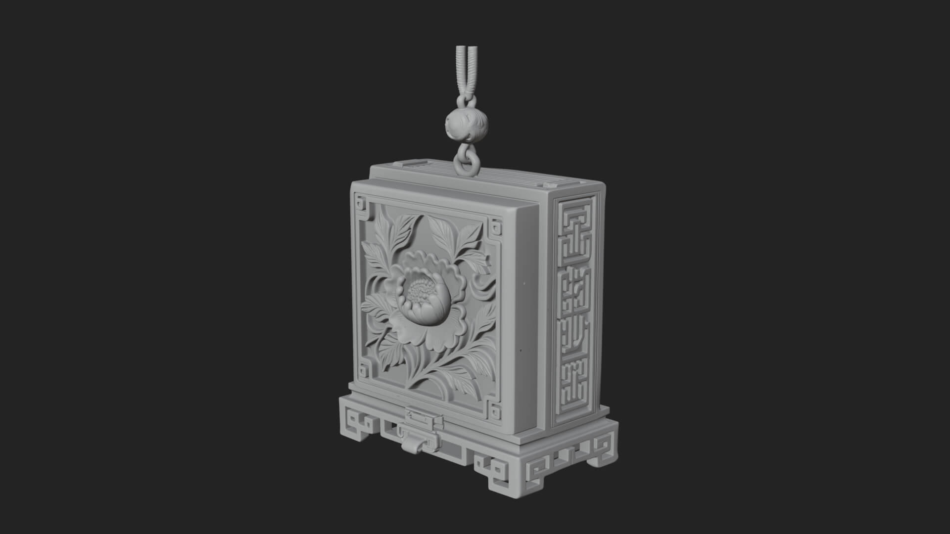 Peony Panel Lantern Model Design 2 3D Print Model 3D Model