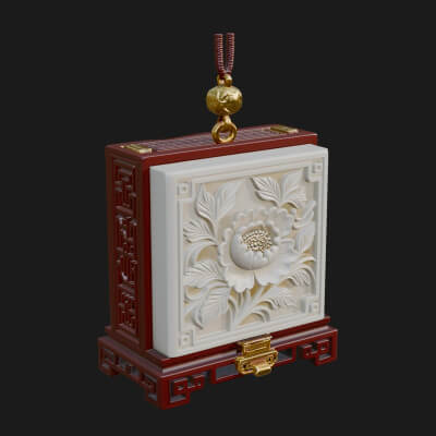 Peony Panel Lantern Model Design 2 3D Print Model