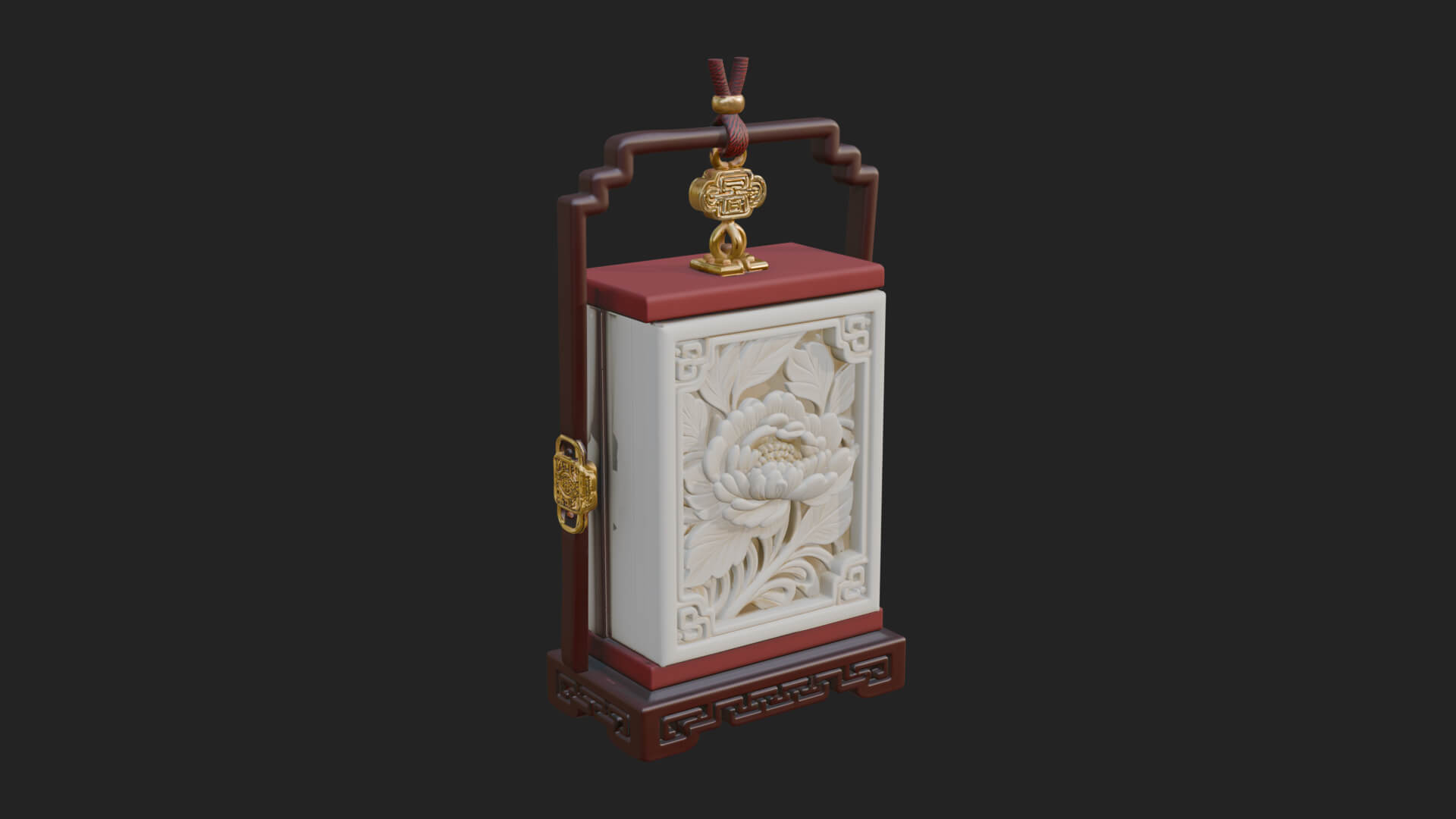 Peony Panel Lantern Model Design 3 3D Print Model 3D Model
