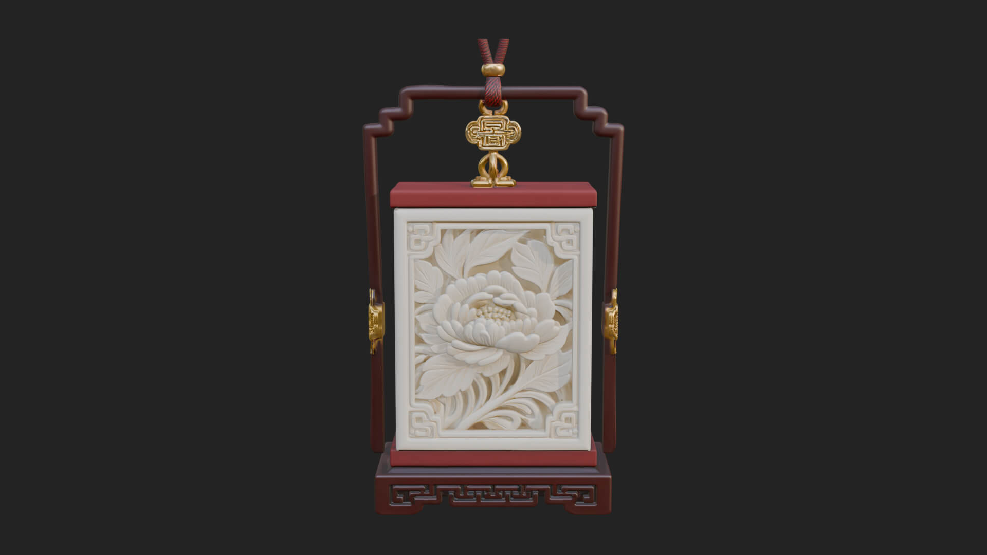 Peony Panel Lantern Model Design 3 3D Print Model 3D Model