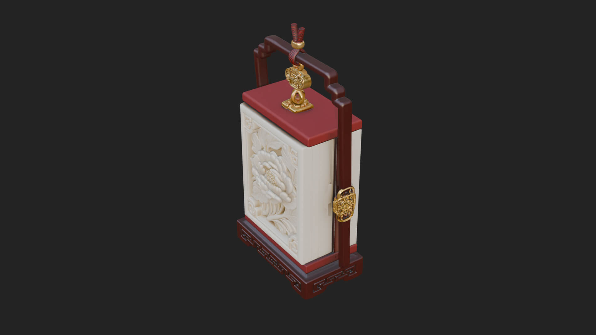 Peony Panel Lantern Model Design 3 3D Print Model 3D Model