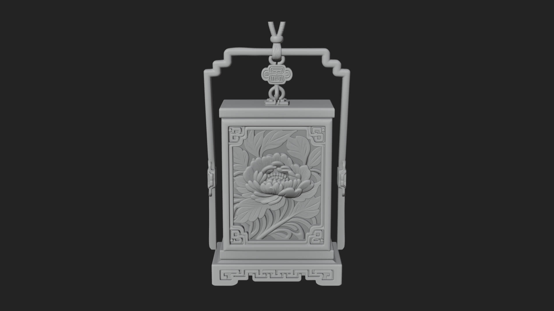 Peony Panel Lantern Model Design 3 3D Print Model 3D Model
