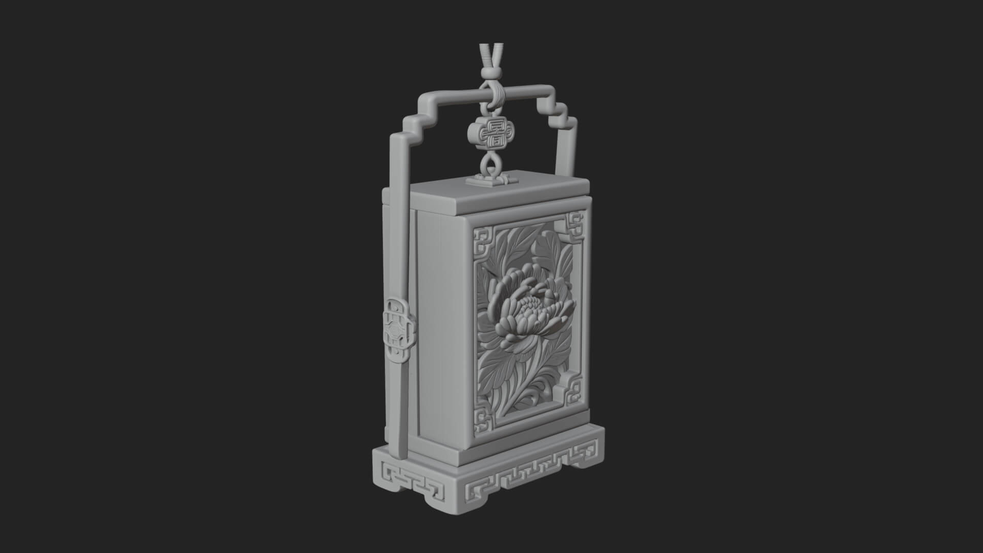 Peony Panel Lantern Model Design 3 3D Print Model 3D Model