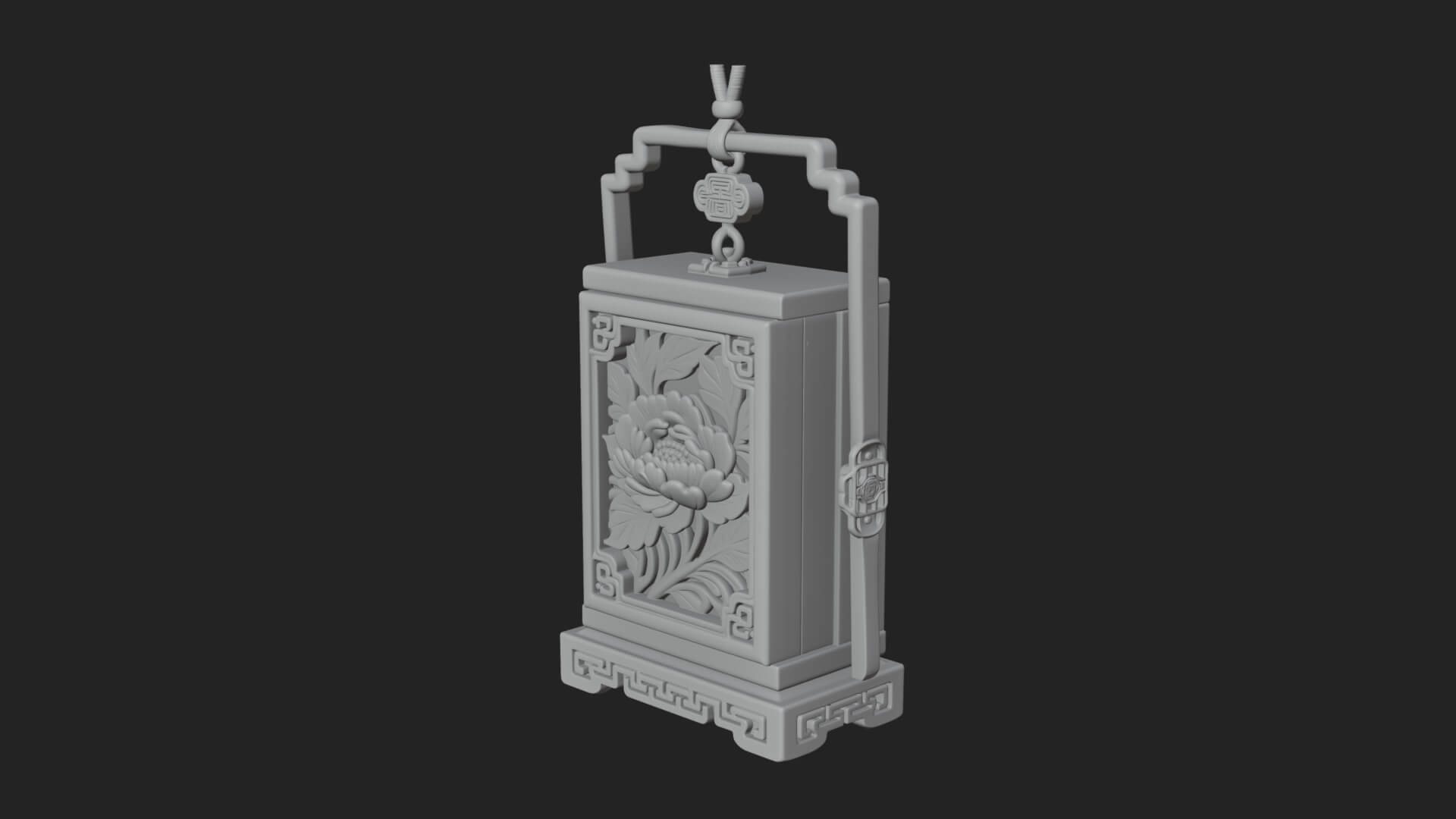 Peony Panel Lantern Model Design 3 3D Print Model 3D Model