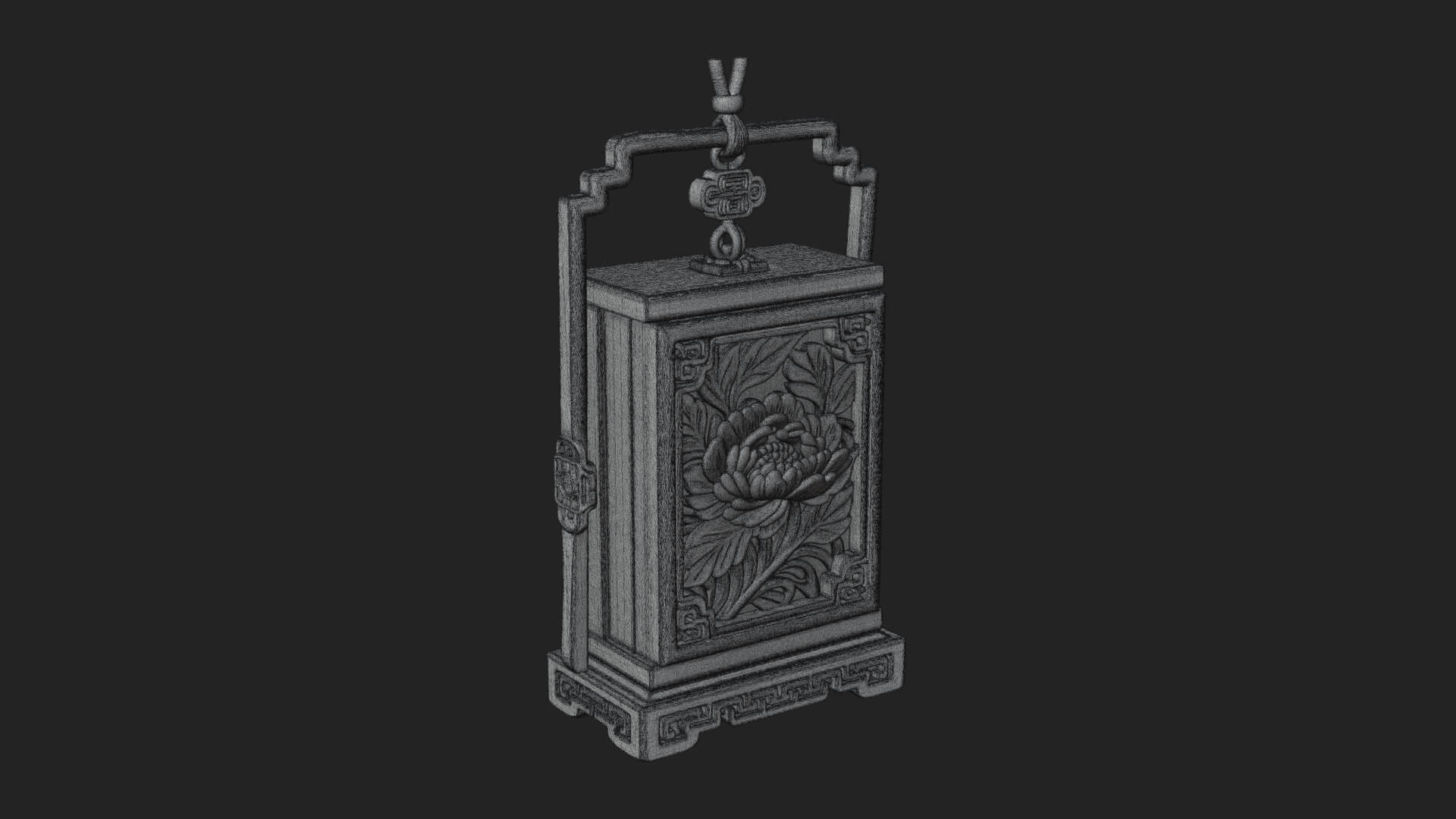 Peony Panel Lantern Model Design 3 3D Print Model 3D Model