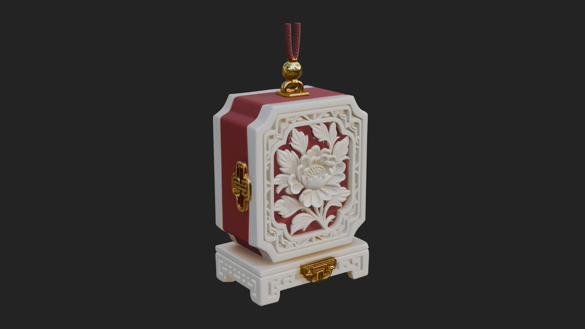 Peony Panel Lantern Model Design 4 3D Print Model 3D Model