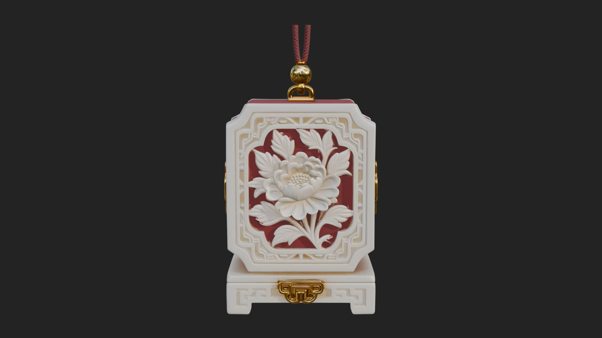 Peony Panel Lantern Model Design 4 3D Print Model 3D Model