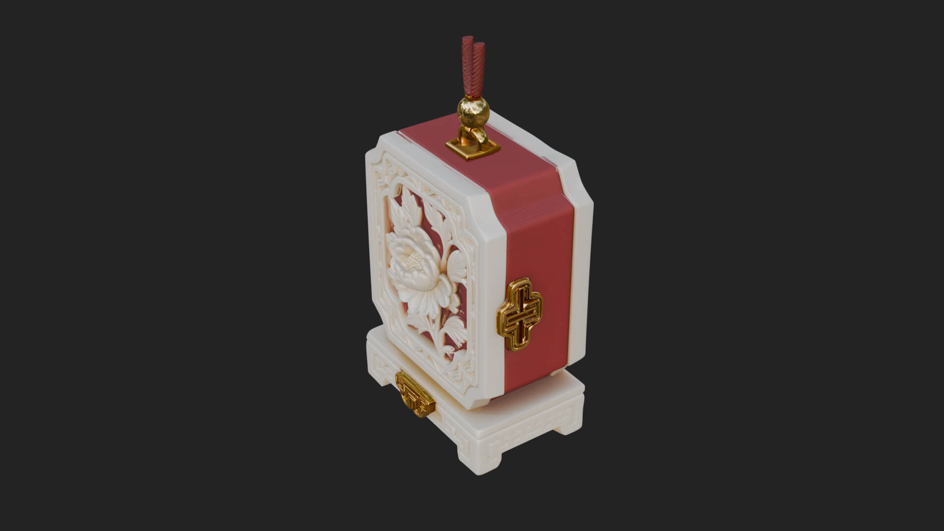 Peony Panel Lantern Model Design 4 3D Print Model 3D Model