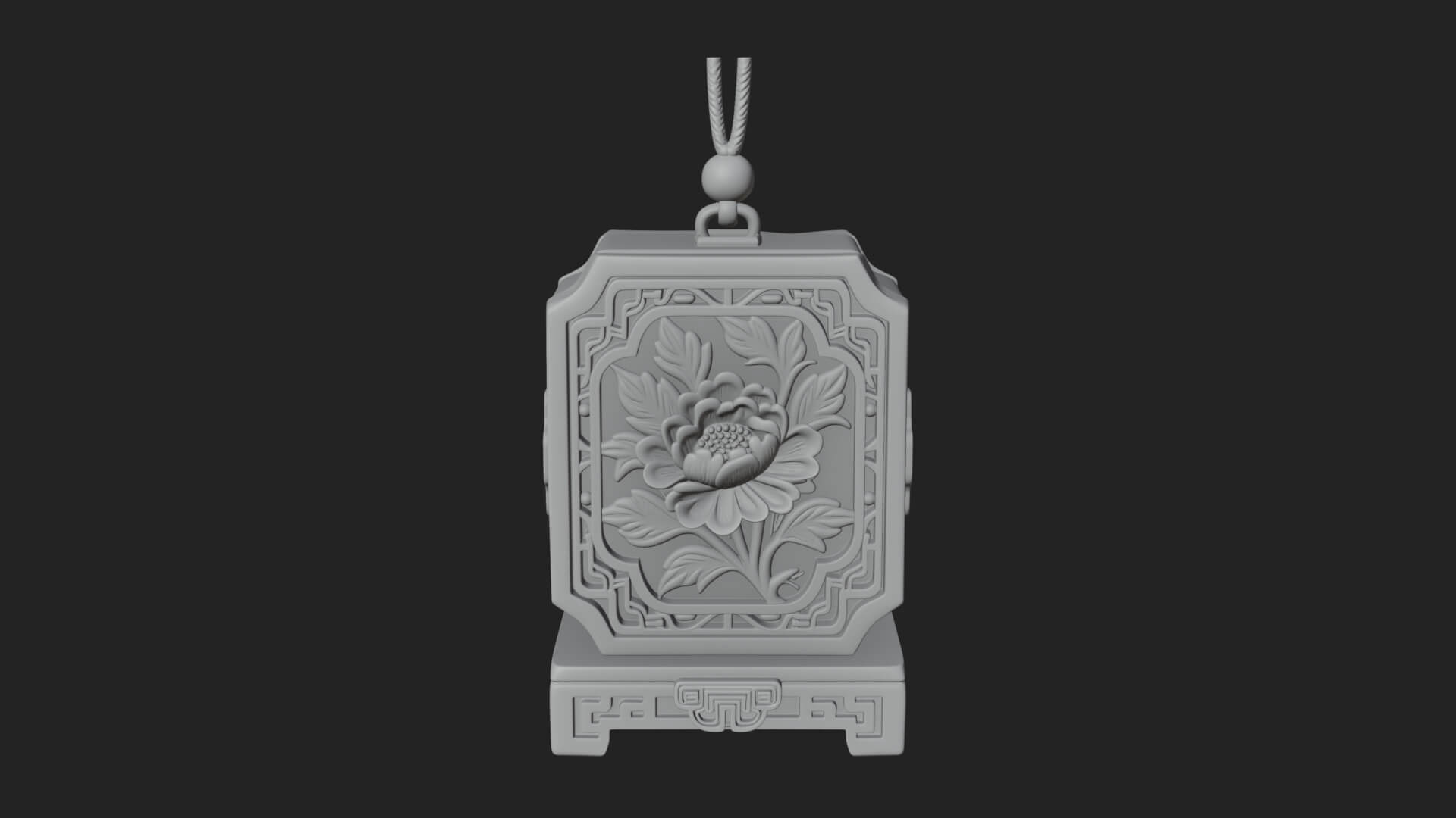 Peony Panel Lantern Model Design 4 3D Print Model 3D Model