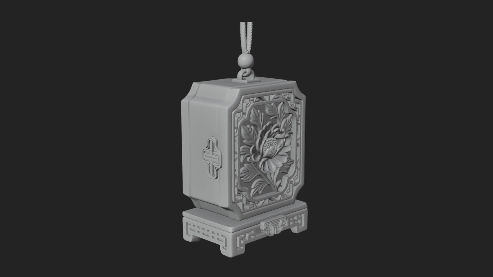 Peony Panel Lantern Model Design 4 3D Print Model 3D Model