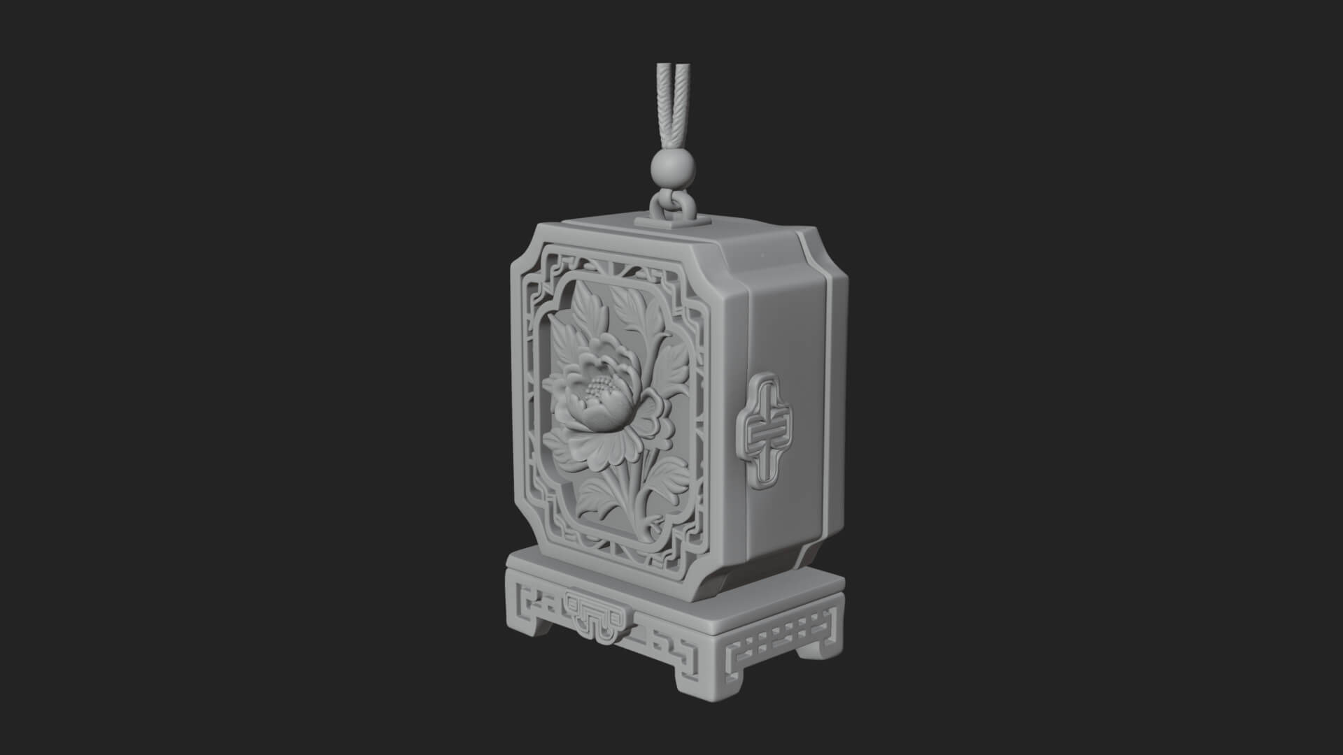 Peony Panel Lantern Model Design 4 3D Print Model 3D Model