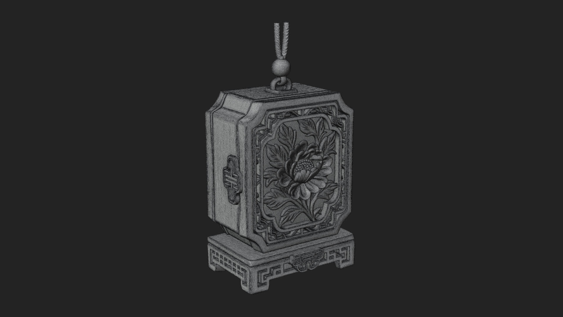 Peony Panel Lantern Model Design 4 3D Print Model 3D Model
