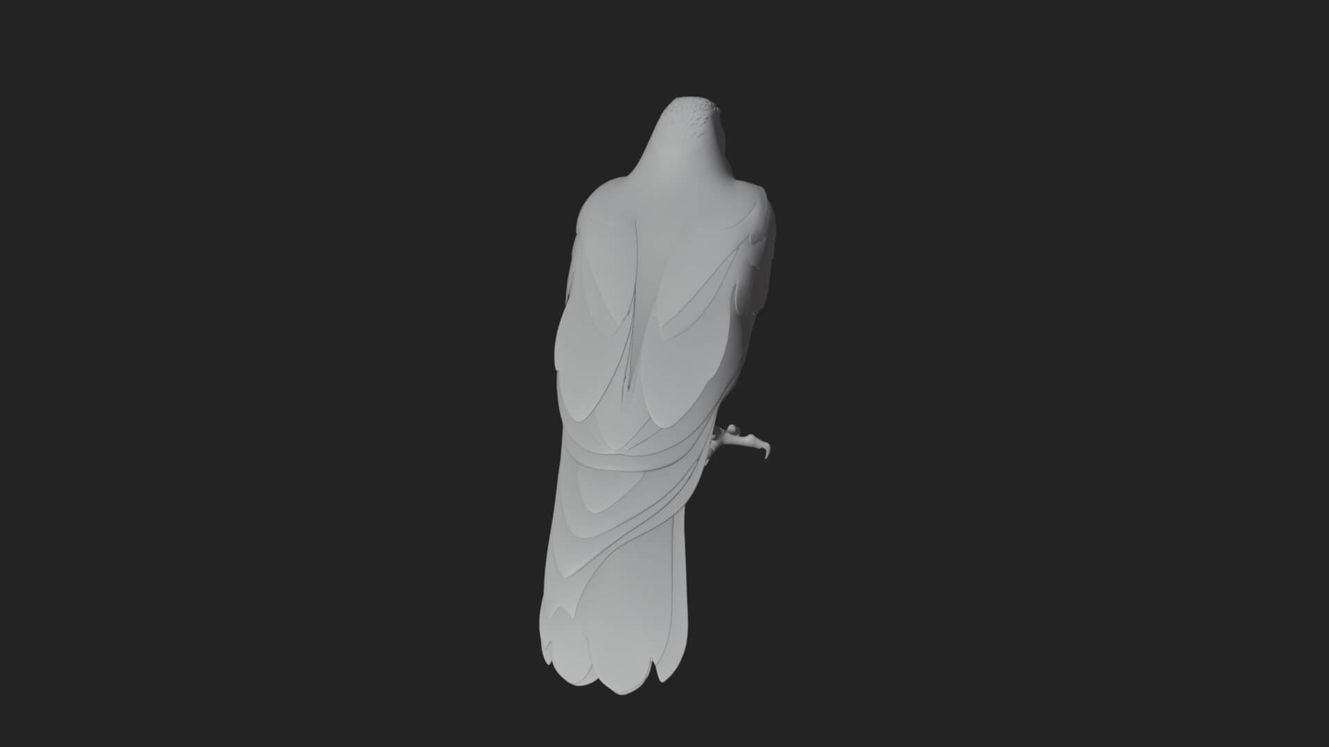 Perched Raven Bird Statue Design 1 3D Print Model 3D Model