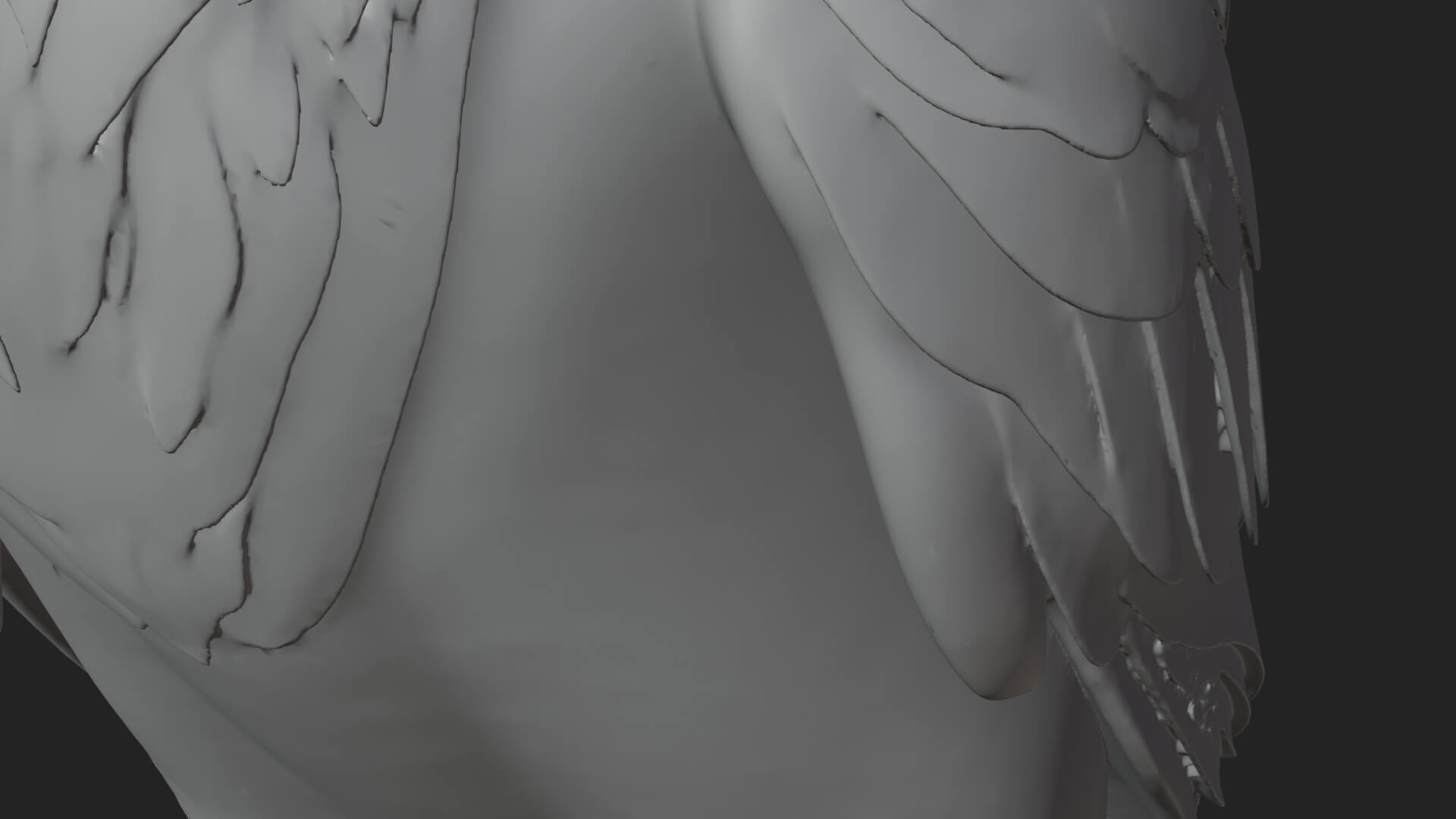 Perched Raven Bird Statue Design 1 3D Print Model 3D Model