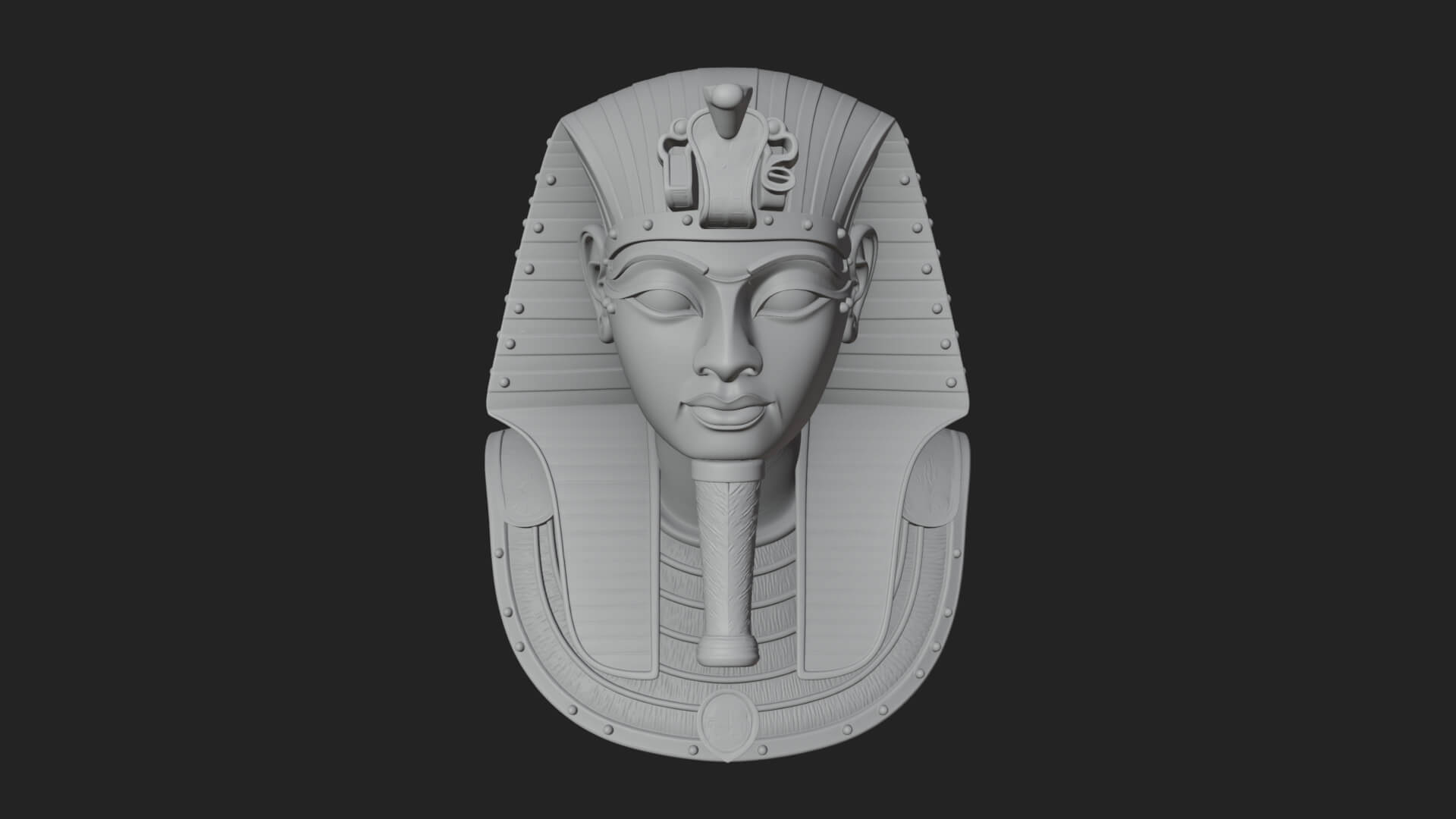 Pharaoh Gold Mask Statue Design 1 3D Print Model 3D Model