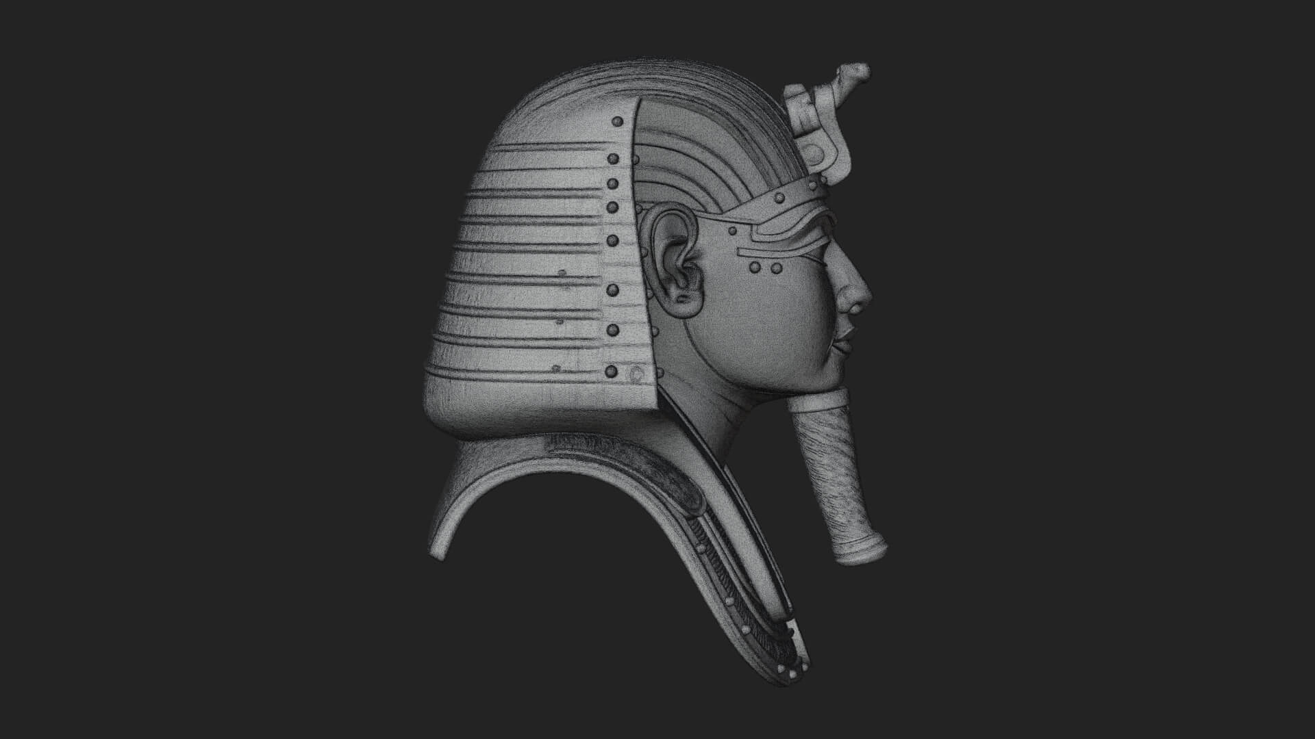 Pharaoh Gold Mask Statue Design 1 3D Print Model 3D Model