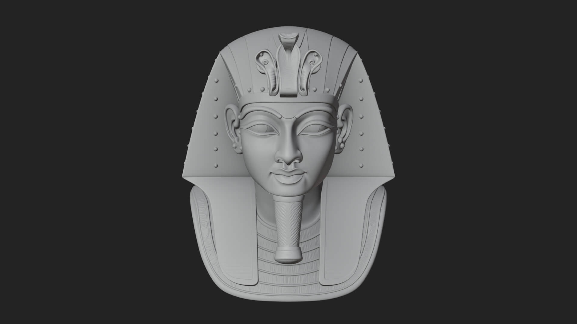 Pharaoh Gold Mask Statue Design 2 3D Print Model 3D Model