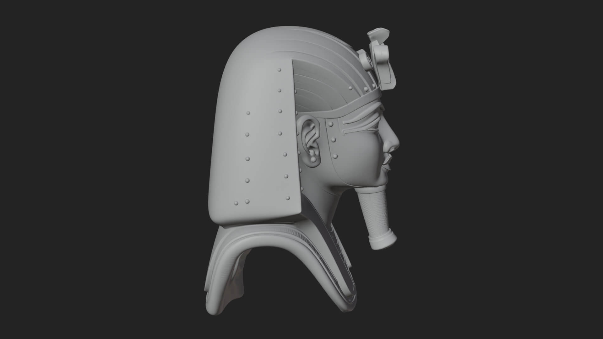 Pharaoh Gold Mask Statue Design 2 3D Print Model 3D Model