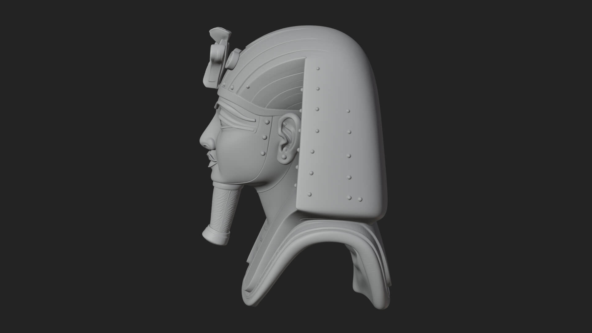 Pharaoh Gold Mask Statue Design 2 3D Print Model 3D Model