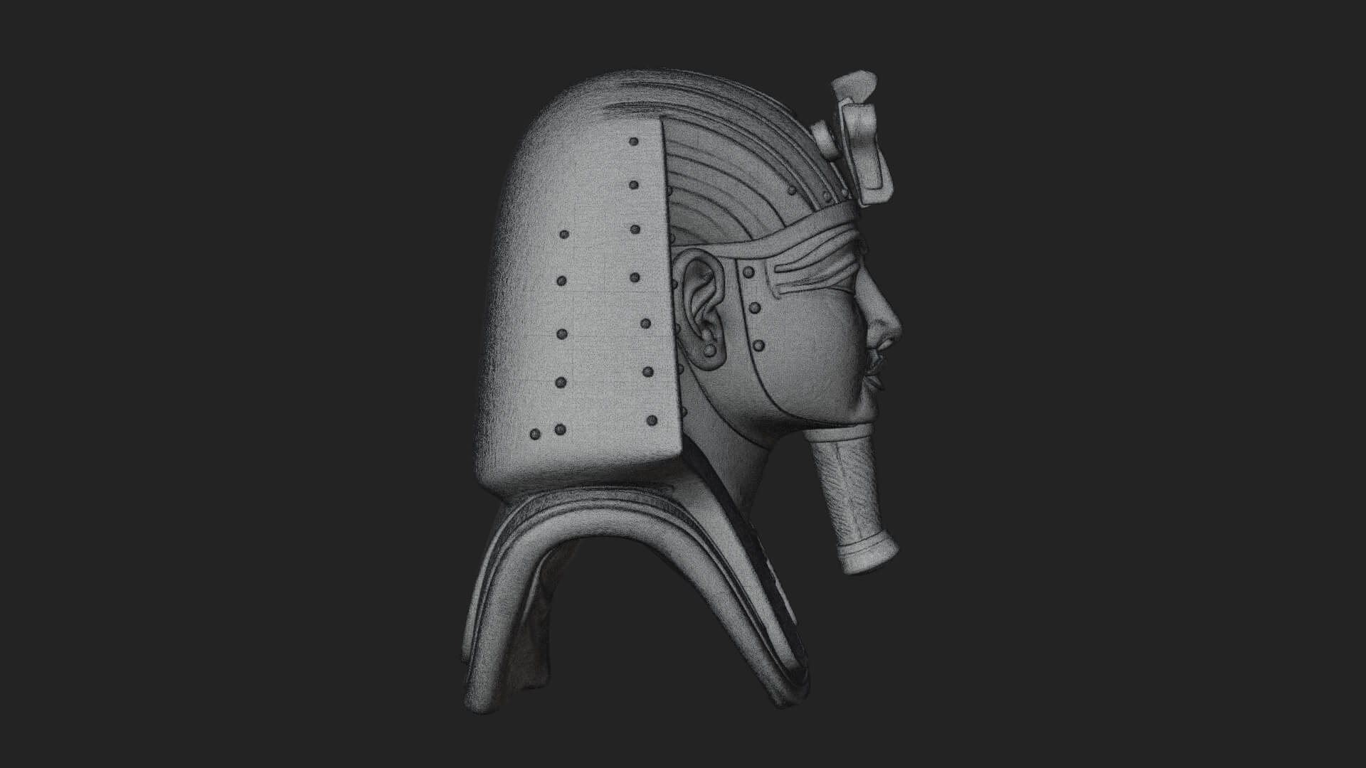 Pharaoh Gold Mask Statue Design 2 3D Print Model 3D Model