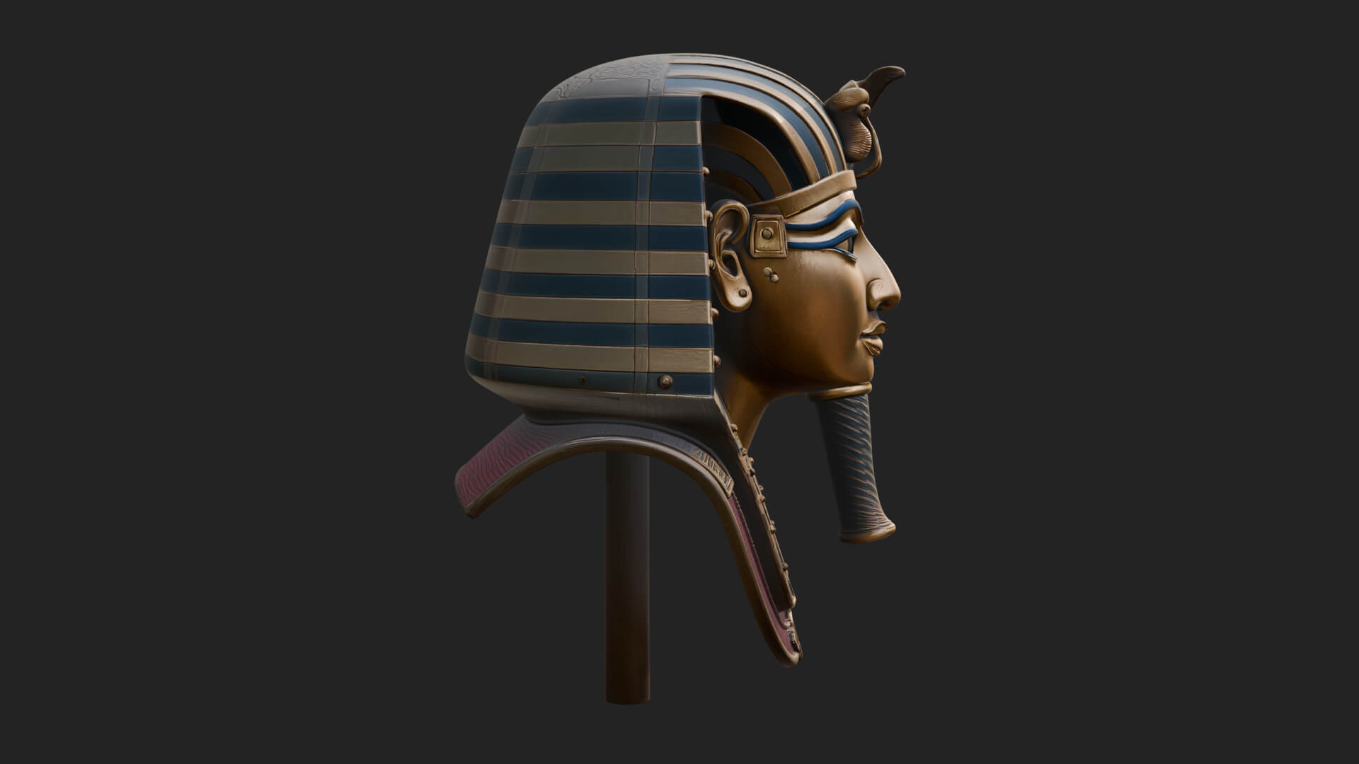 Pharaoh Gold Mask Statue Design 3 3D Print Model 3D Model