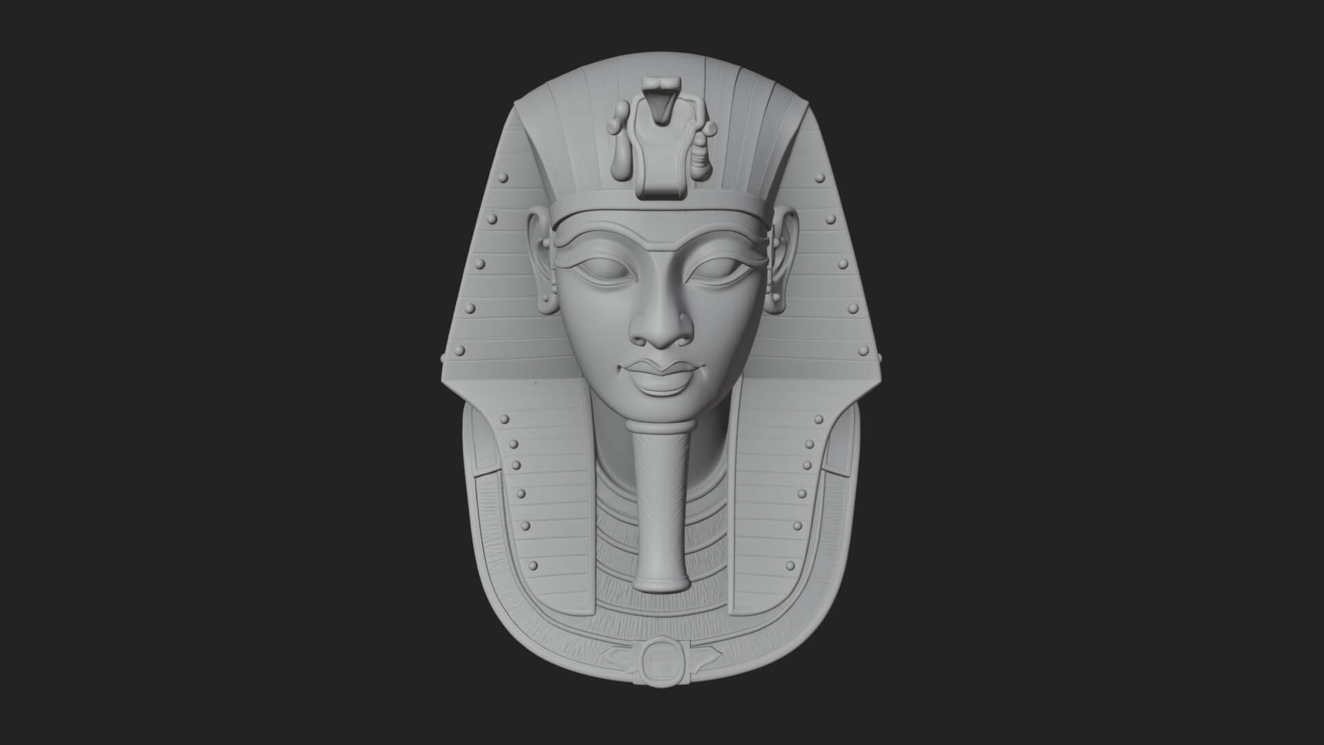 Pharaoh Gold Mask Statue Design 3 3D Print Model 3D Model
