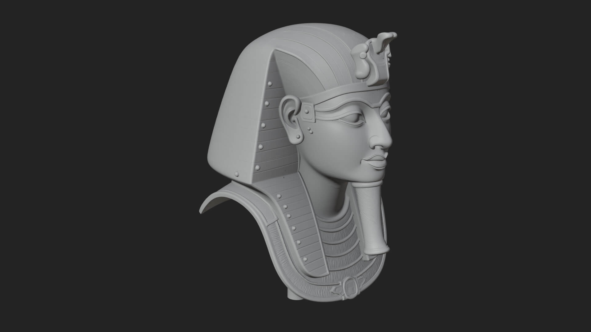Pharaoh Gold Mask Statue Design 3 3D Print Model 3D Model
