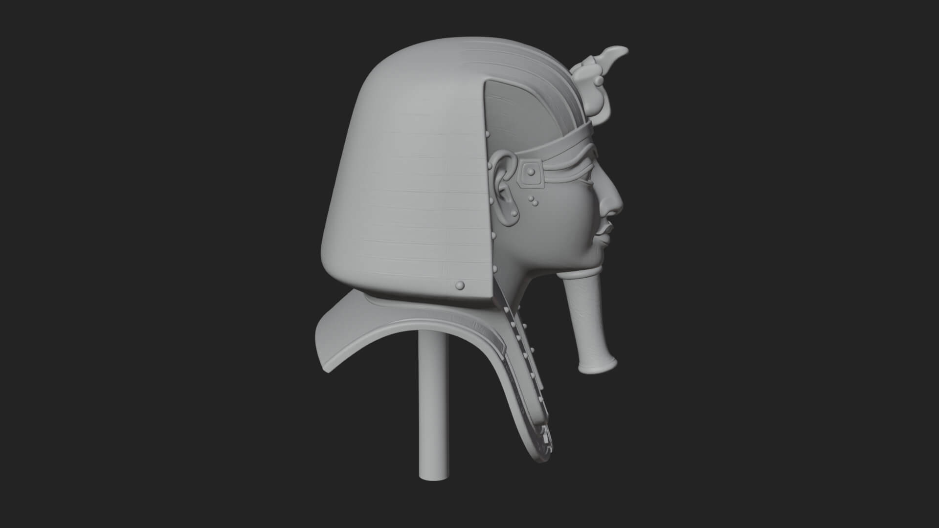 Pharaoh Gold Mask Statue Design 3 3D Print Model 3D Model