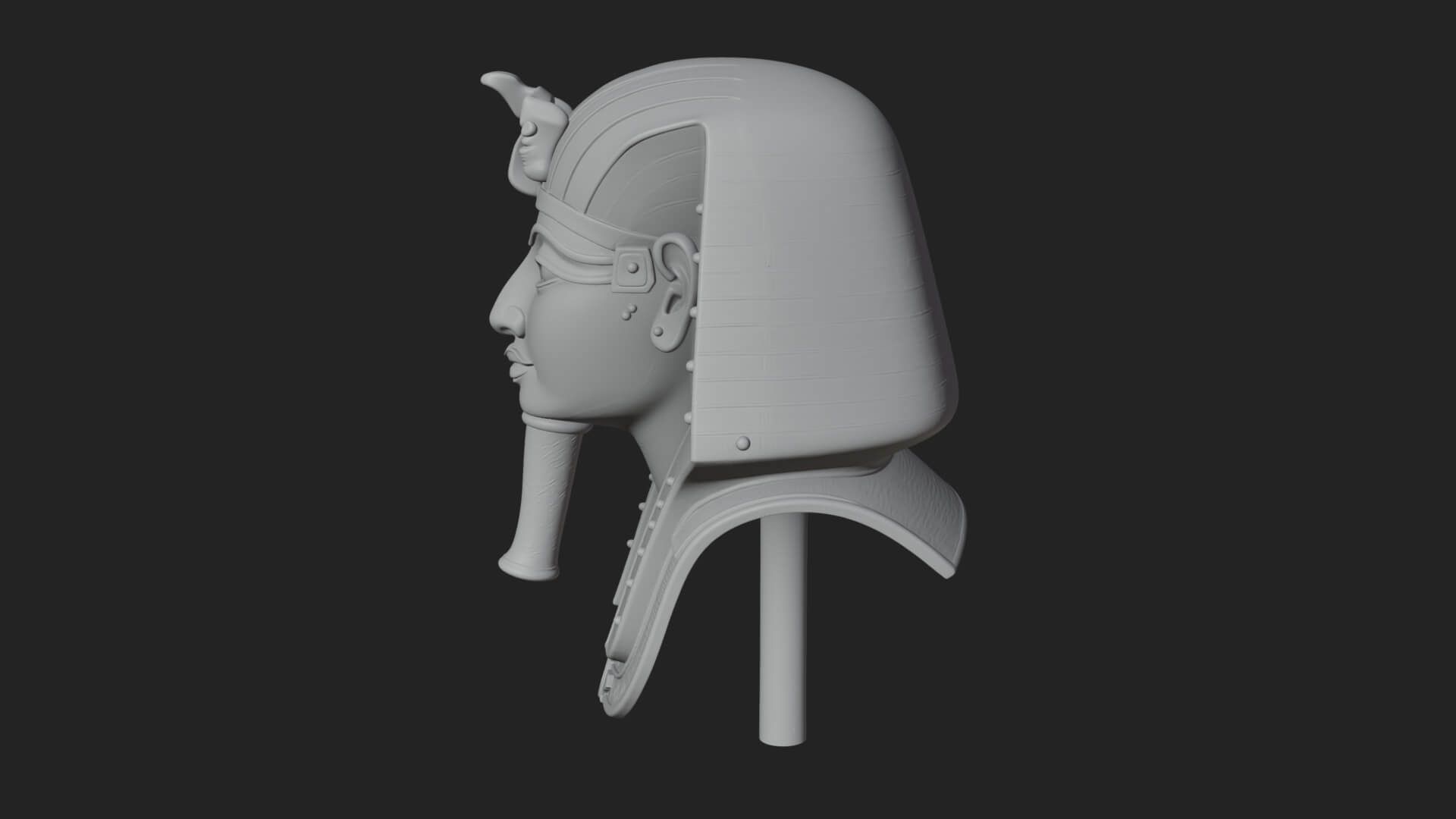Pharaoh Gold Mask Statue Design 3 3D Print Model 3D Model