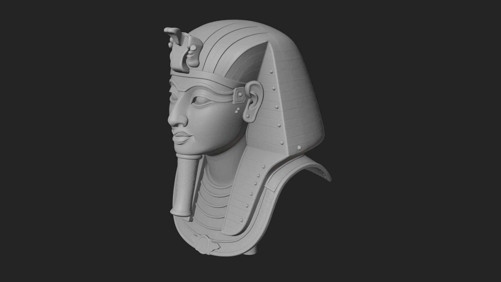 Pharaoh Gold Mask Statue Design 3 3D Print Model 3D Model