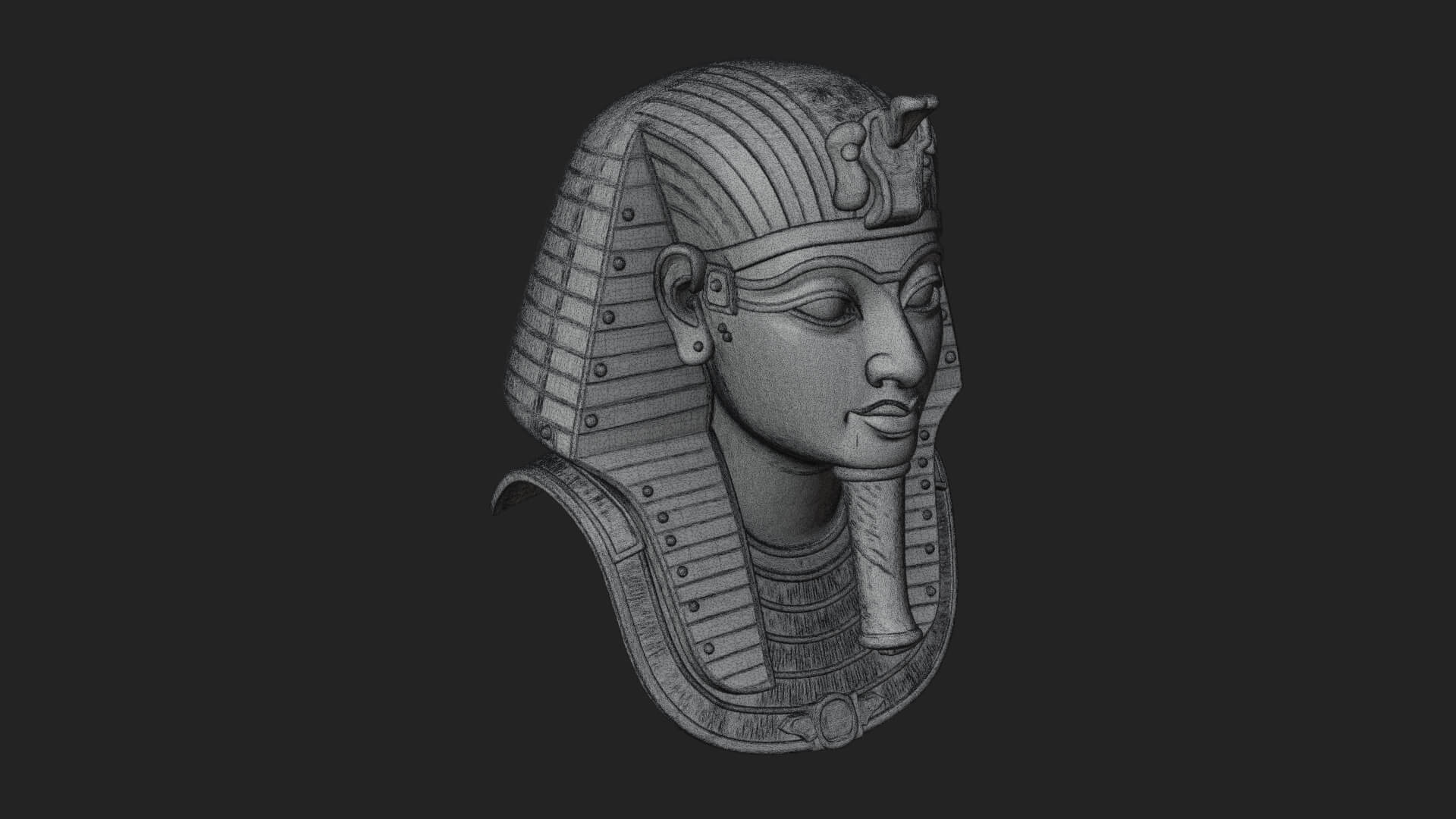 Pharaoh Gold Mask Statue Design 3 3D Print Model 3D Model