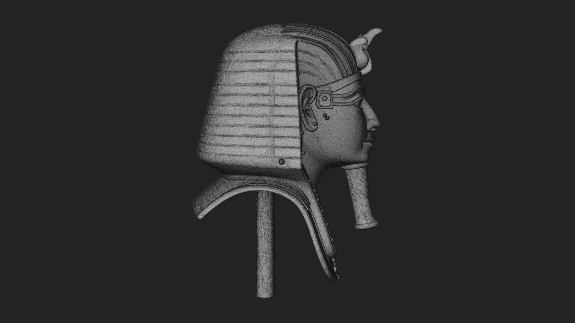 Pharaoh Gold Mask Statue Design 3 3D Print Model 3D Model