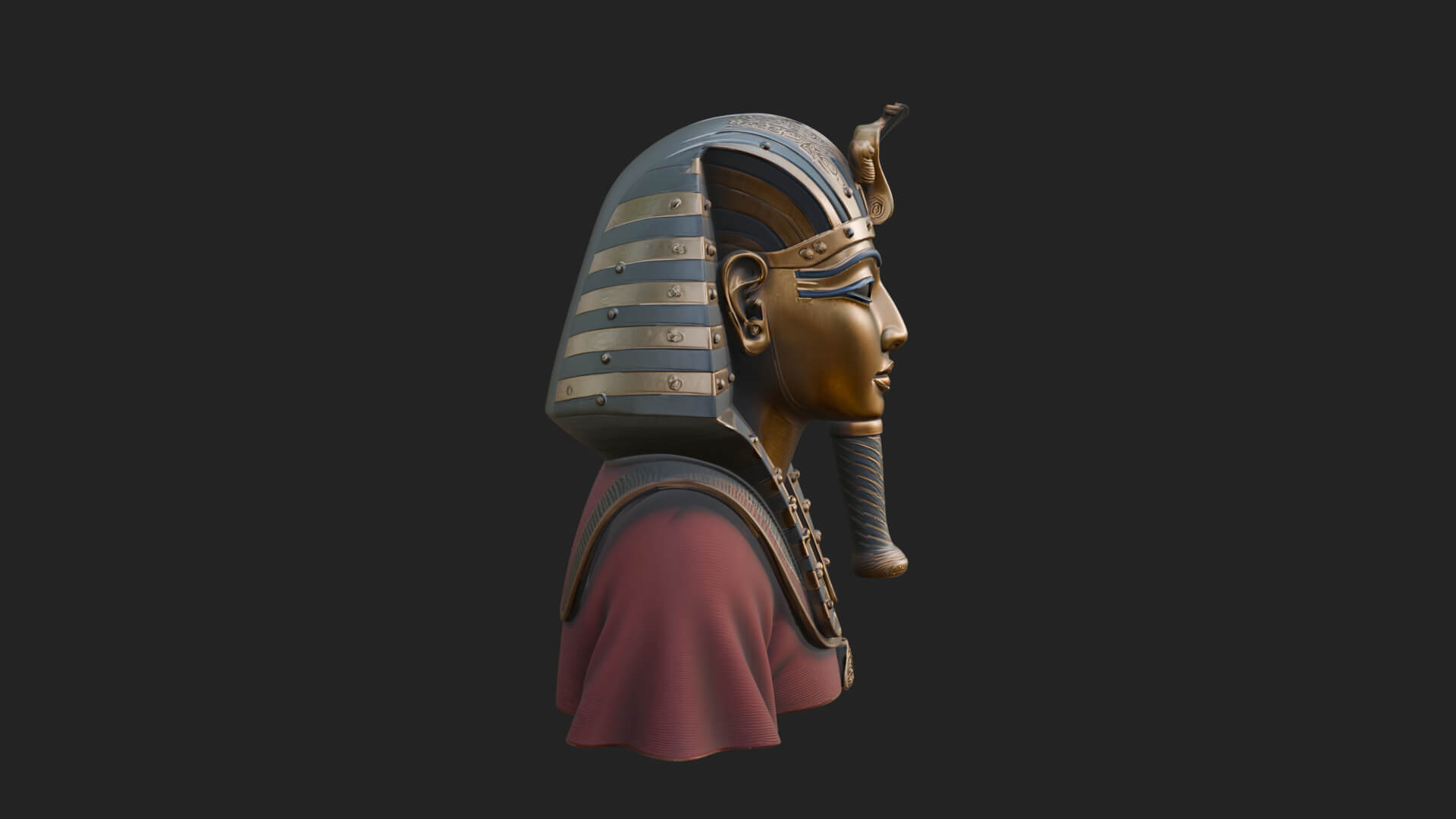 Pharaoh Gold Mask Statue Design 4 3D Print Model 3D Model