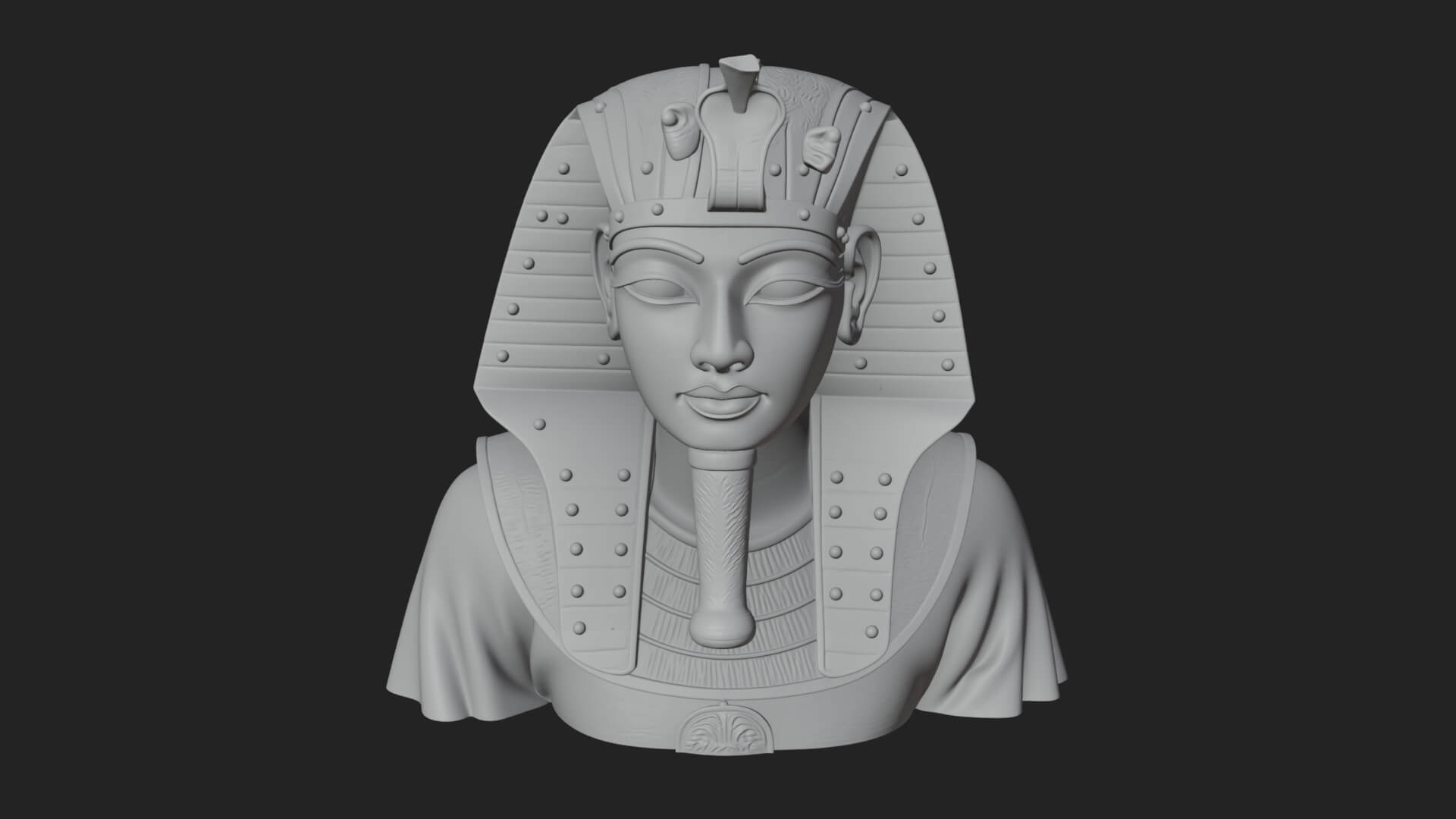 Pharaoh Gold Mask Statue Design 4 3D Print Model 3D Model