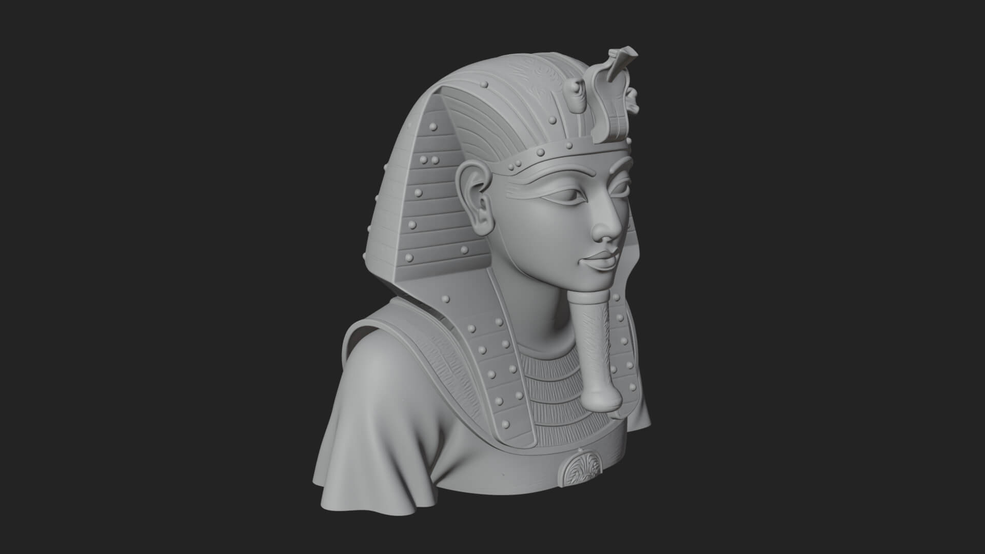 Pharaoh Gold Mask Statue Design 4 3D Print Model 3D Model