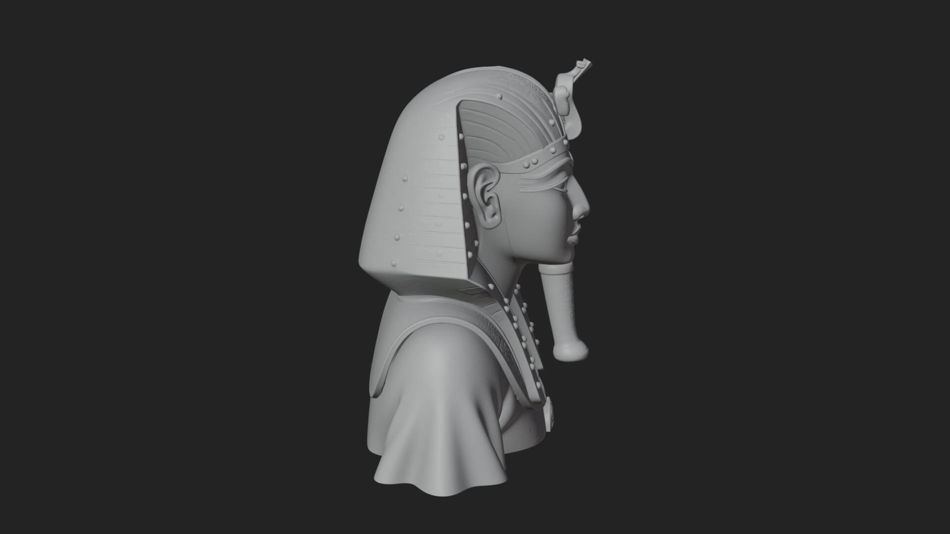 Pharaoh Gold Mask Statue Design 4 3D Print Model 3D Model