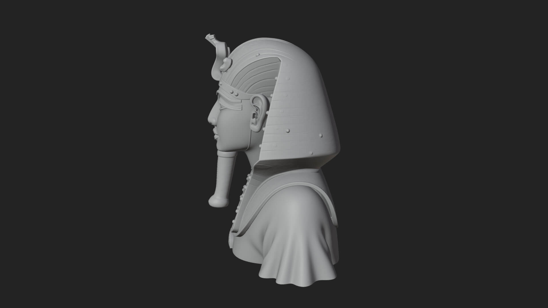 Pharaoh Gold Mask Statue Design 4 3D Print Model 3D Model