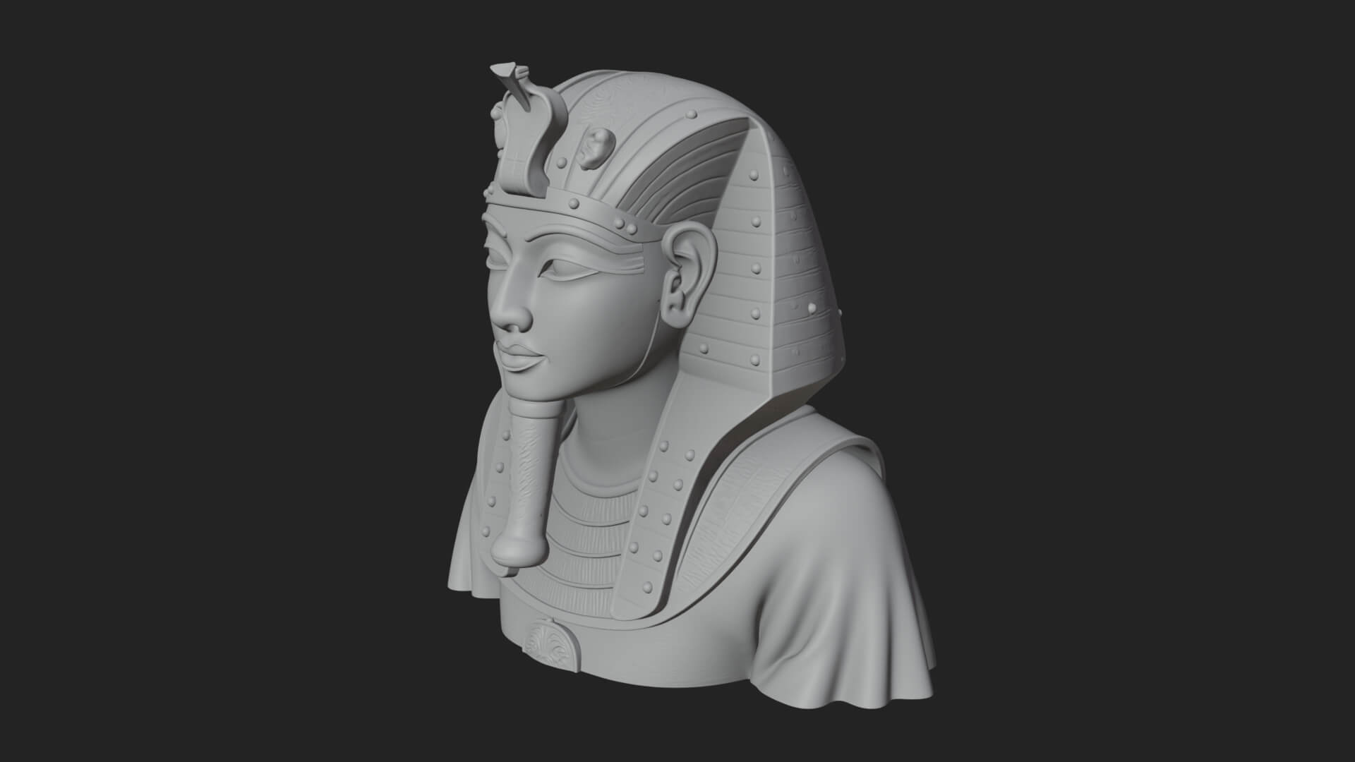Pharaoh Gold Mask Statue Design 4 3D Print Model 3D Model
