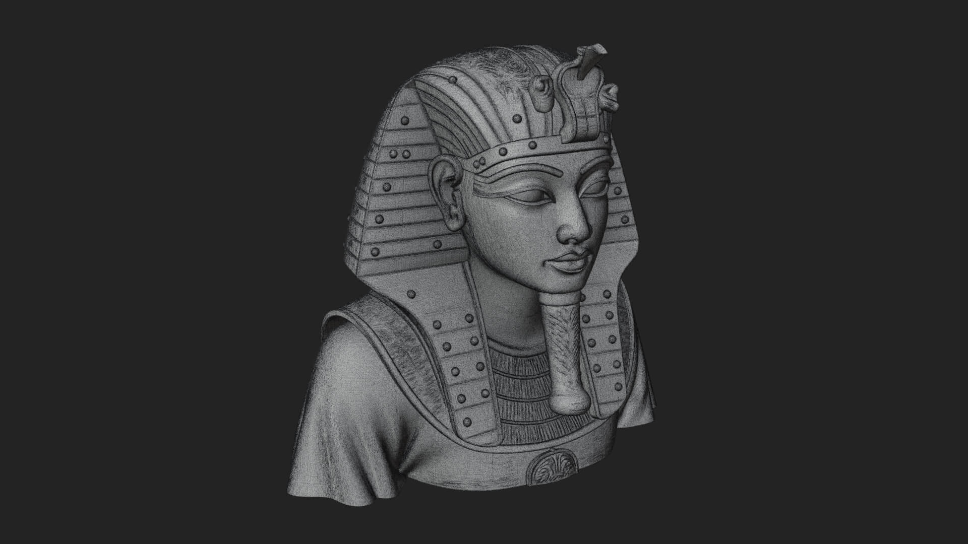 Pharaoh Gold Mask Statue Design 4 3D Print Model 3D Model